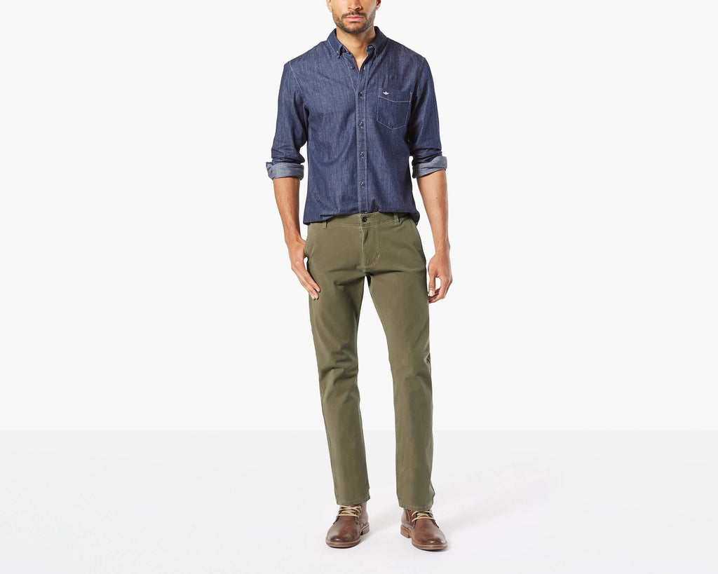 Slim Tapered Fit Olive Pants W414