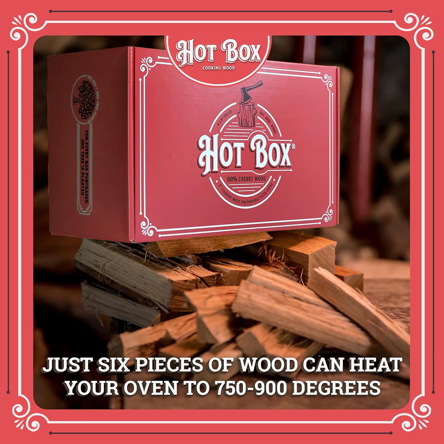 Kiln-Dried Cherry Cooking Wood, 6 Inch Mini-Cut Logs, 1 Box (350 Cubic Inches) Pack of 2 R867630