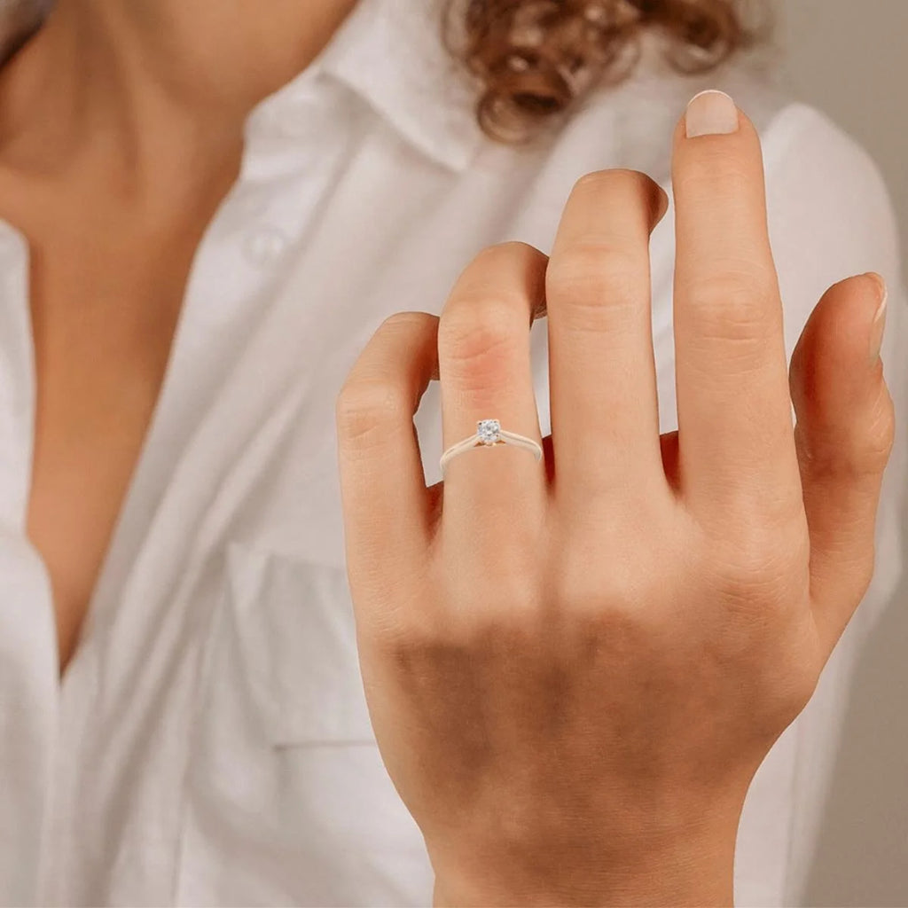 Diamond Solitaire Ring in 18K Rose Gold 0.25 CTW R2241