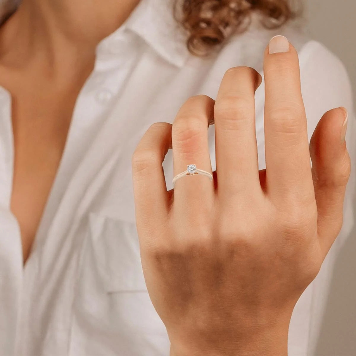 Diamond Solitaire Ring in 18K Rose Gold 0.25 CTW R2241