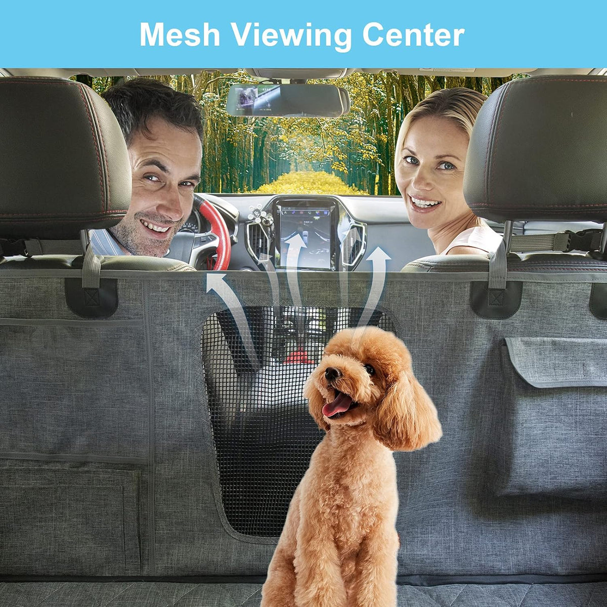 Gray Pack of 2 Waterproof Dog Car Hammock S50532