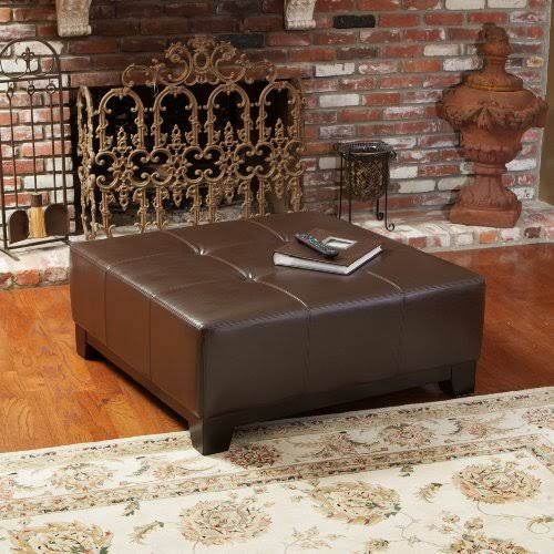 Espresso Leather Ottoman V5252