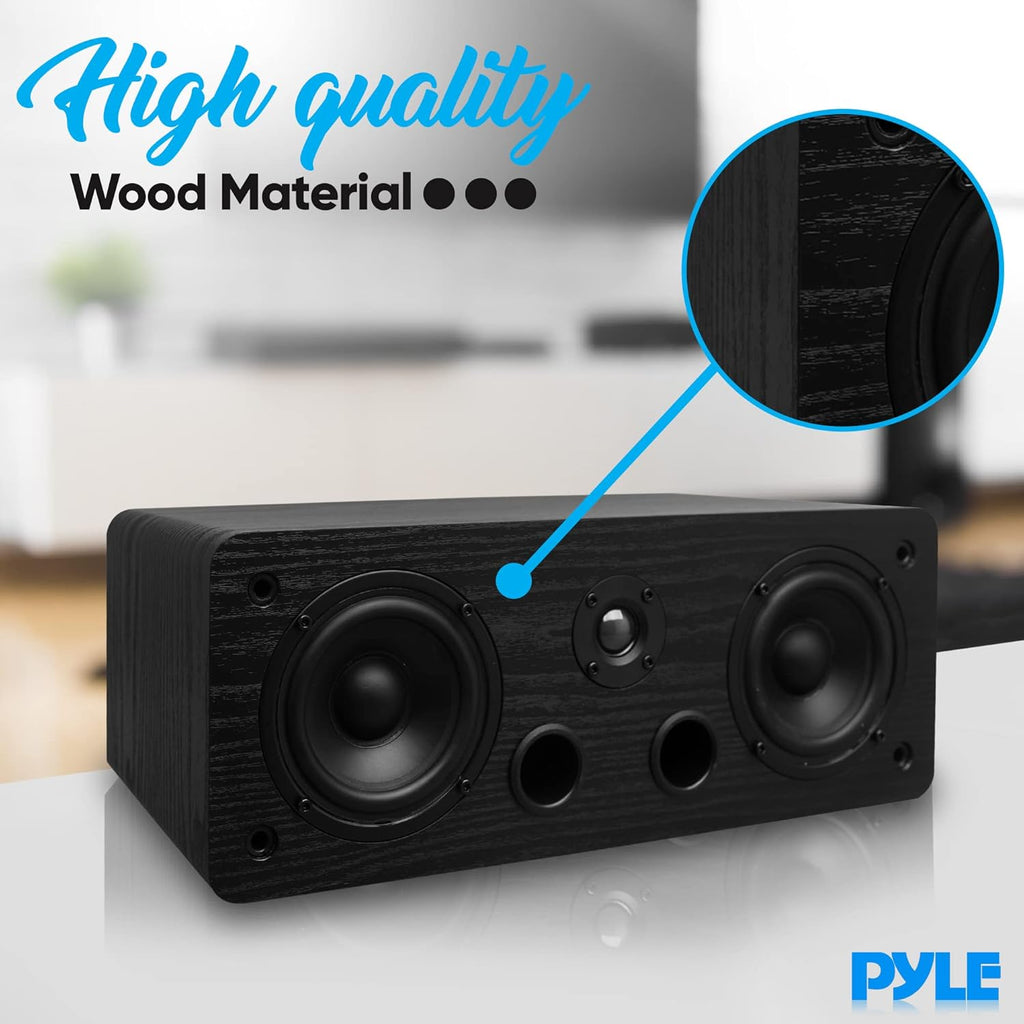 Center Channel Speaker with Dual 4-Inch Woofer and Silk Dome Tweeter F31429