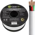 12AWG 4 Conductors CL2 Rated OFC Oxygen-Free Copper Speaker Wire Cable, White, 250 Feet M434712