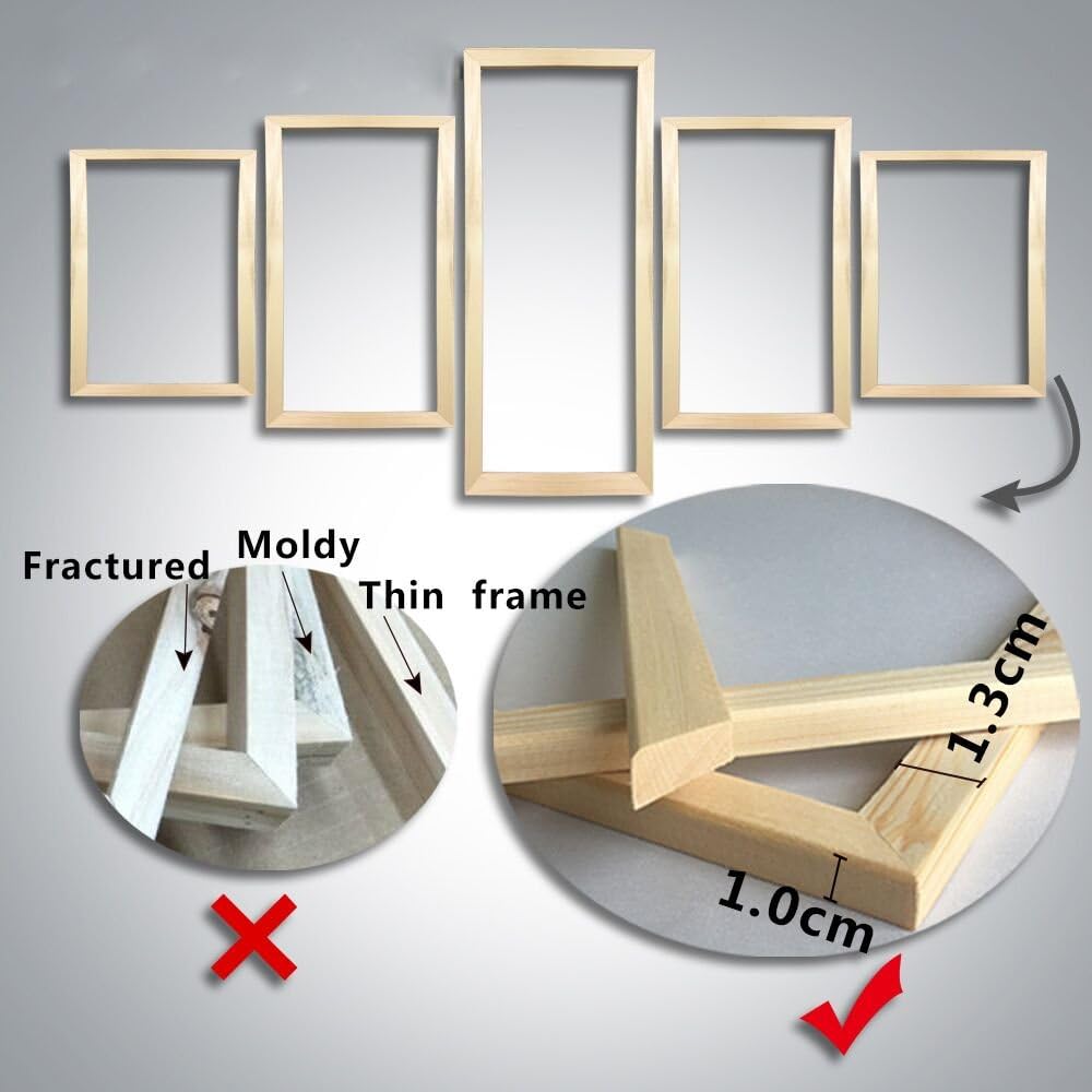 Canvas Wall Art 5 Piece Abstract Pictures Wooden Frame Ready to Hang D662