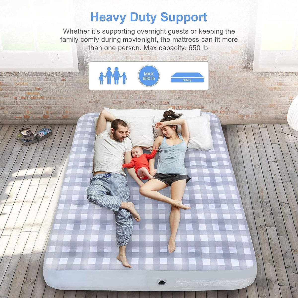 Queen Air Mattress with Flocked Top Waterproof Cover Repair Kit B608916