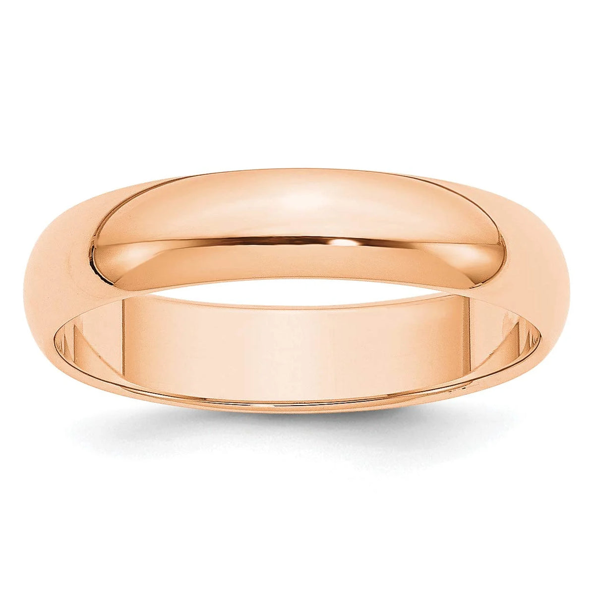 10K Rose Gold Half Round Band Ring Size 10 V3406