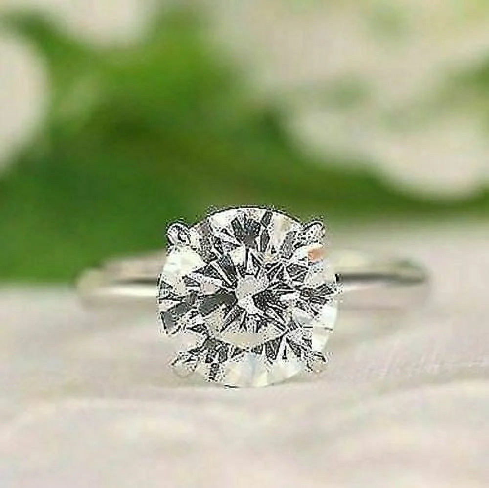 18K White Gold Diamond Engagement Ring Size 5 K24672