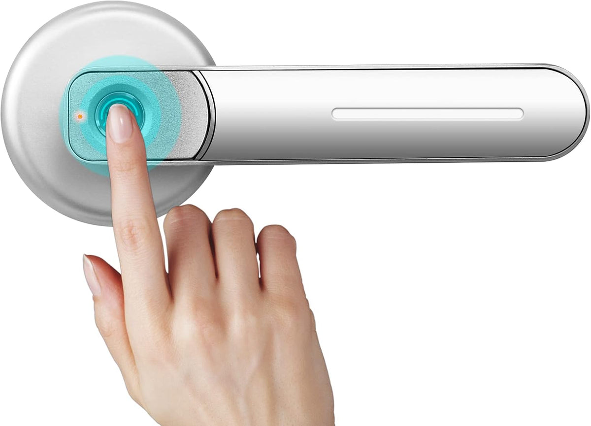 Fingerprint Door Lock, Keyless Entry Door Lock, Biometric Door Lock, Silver, Pack of 2 N846