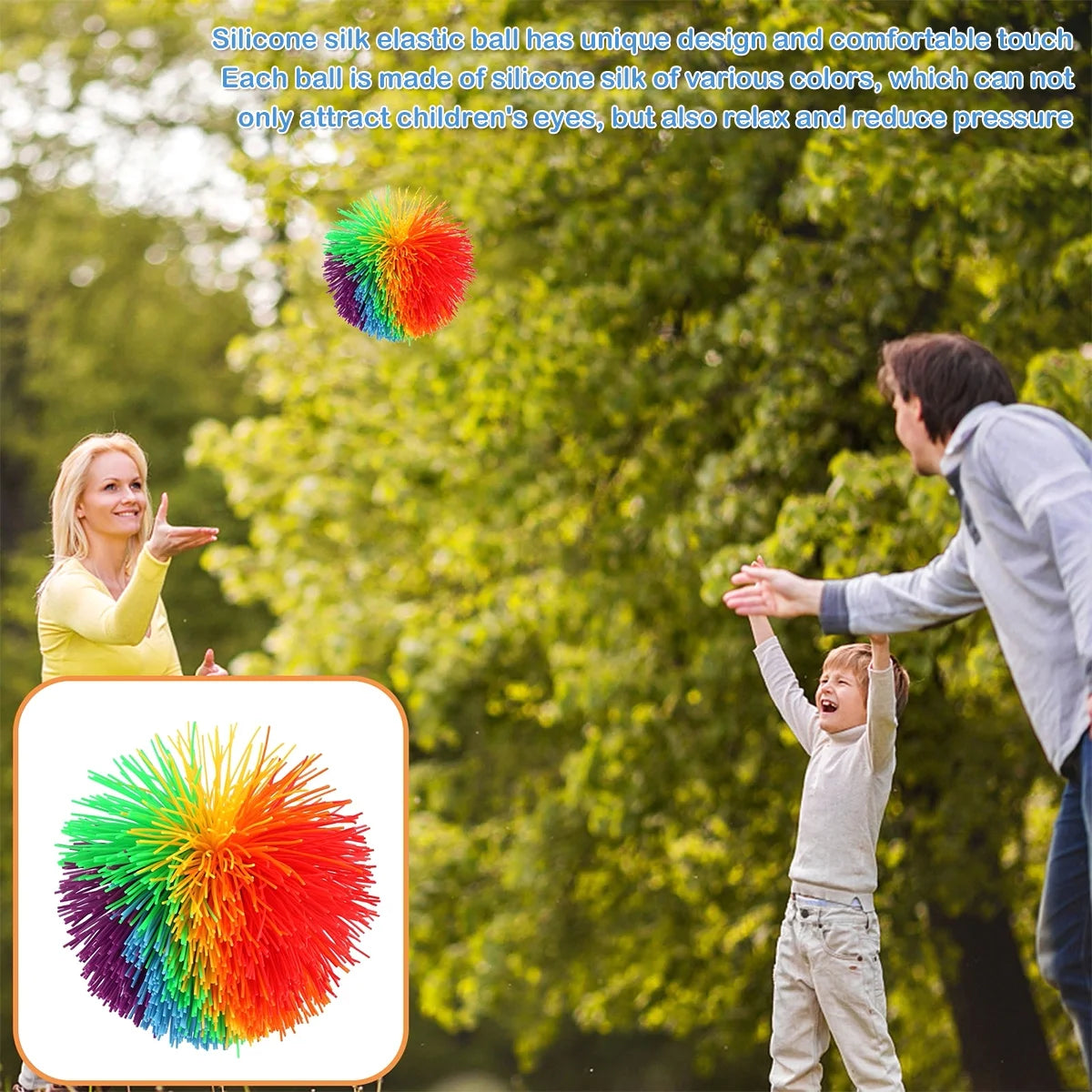 12pcs Silicone Sensory Rainbow Balls Z15899