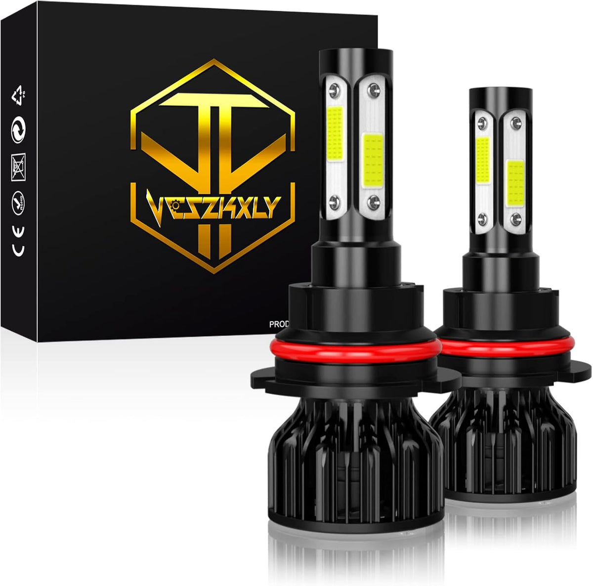 9007/HB5 High Low Beam + 9006/HB4 Fog Light Bulbs, Pack of 4 LED Headlights K502490