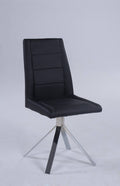 Black Channel Back Chair [Set of 2] S312985