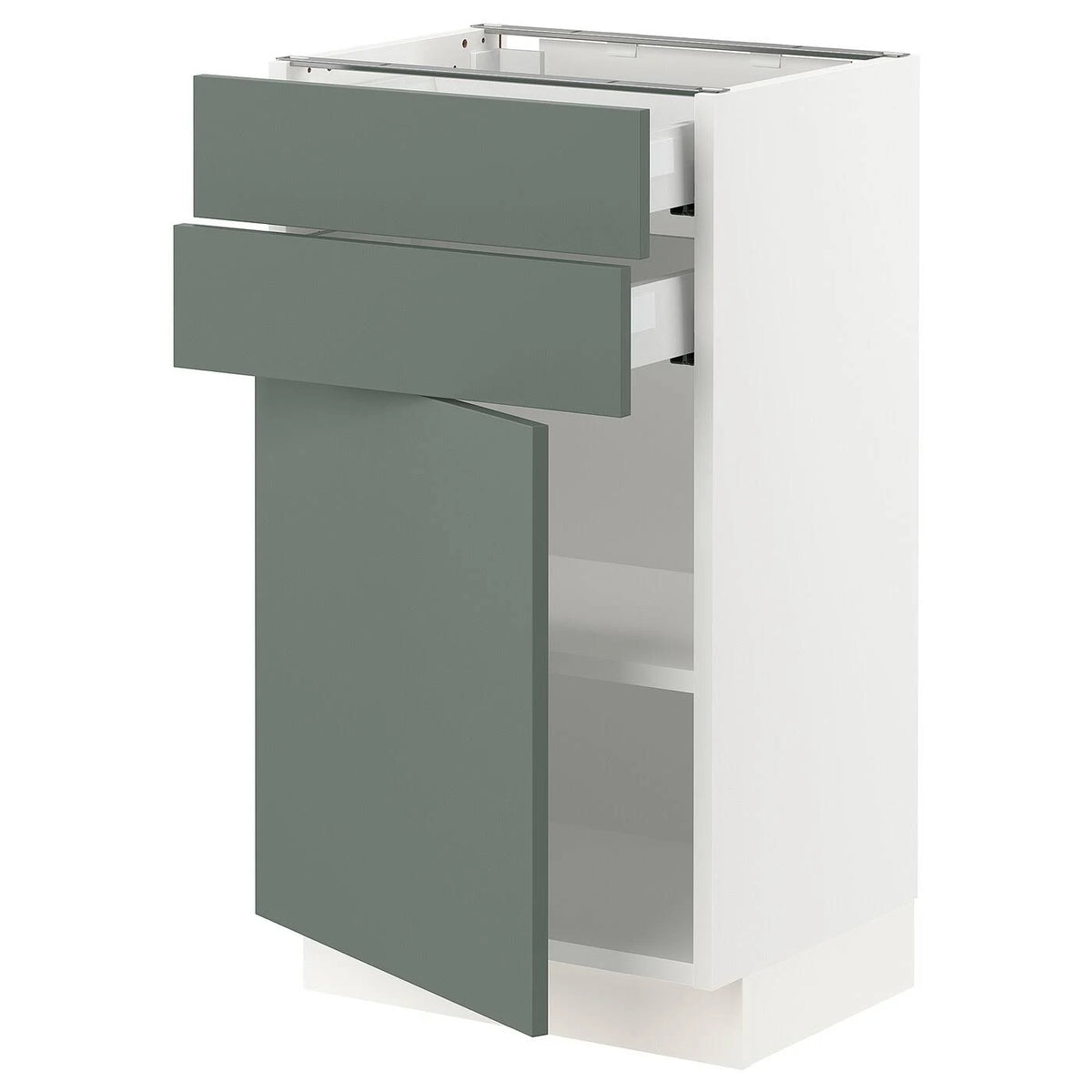 White Base Cabinet with Door and 2 Drawers V2481