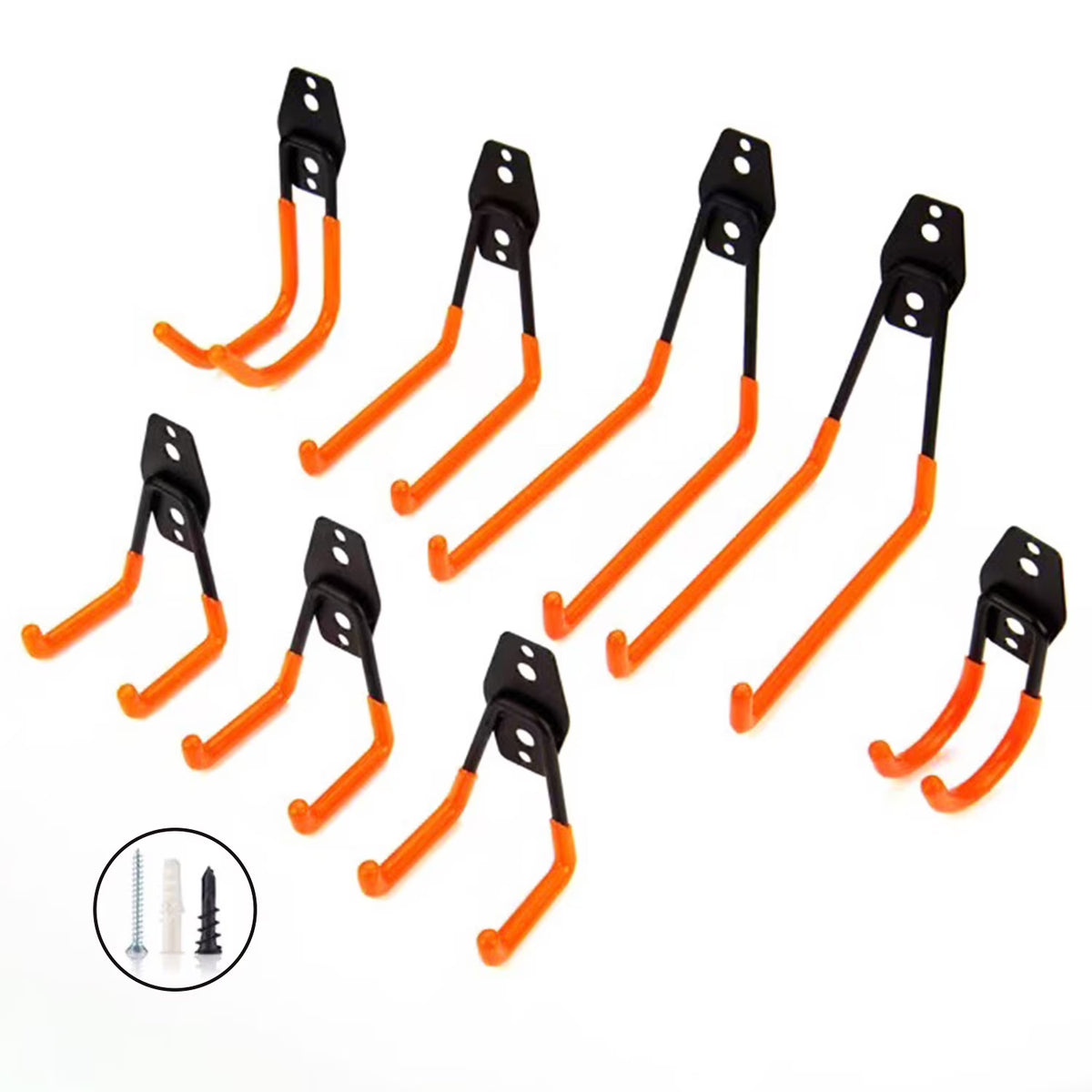8 Packs Heavy Duty Steel Wall Mount Garage Storage Hooks P318