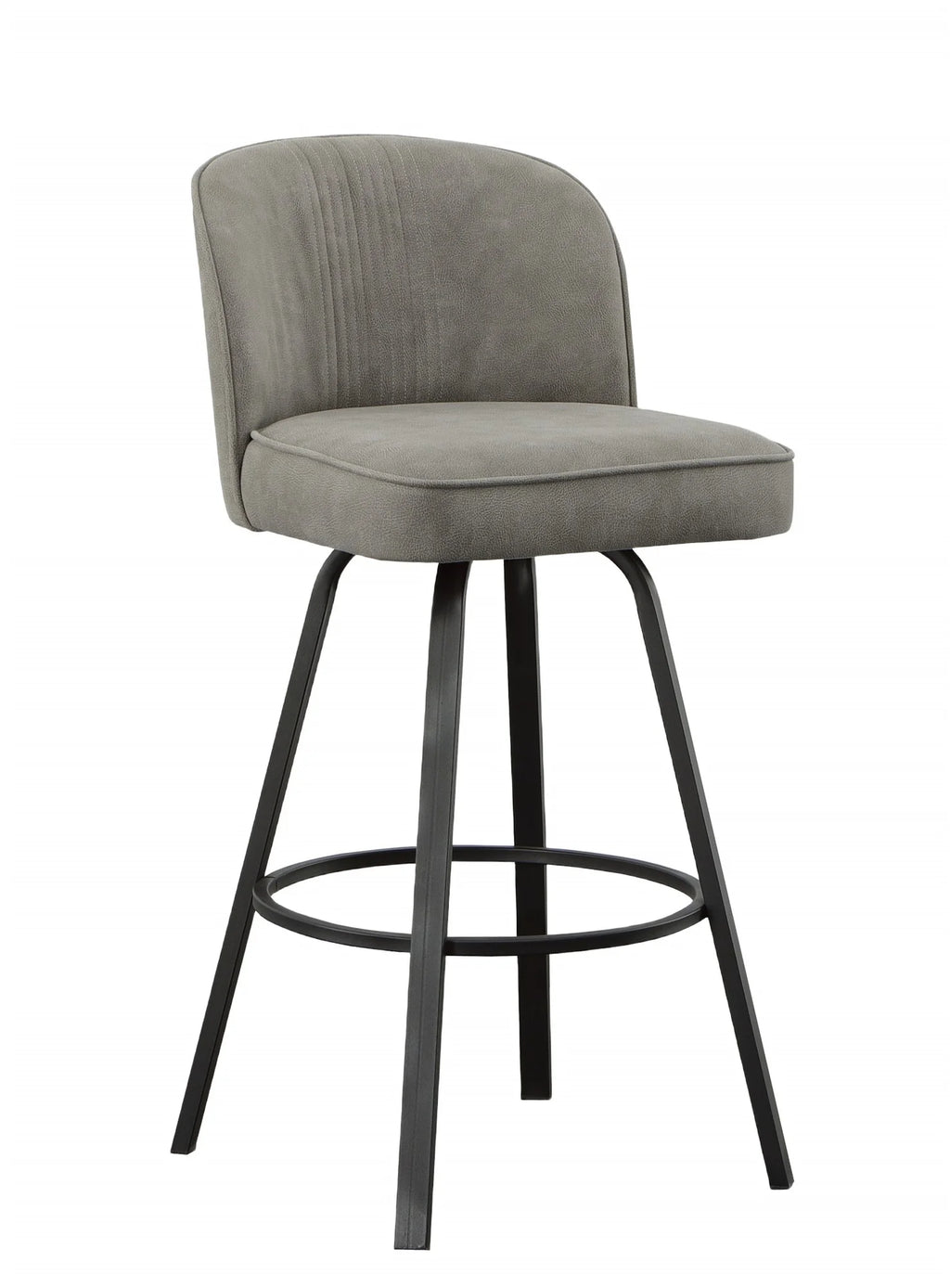 Gray Metal Swivel Upholstered Barstool F663