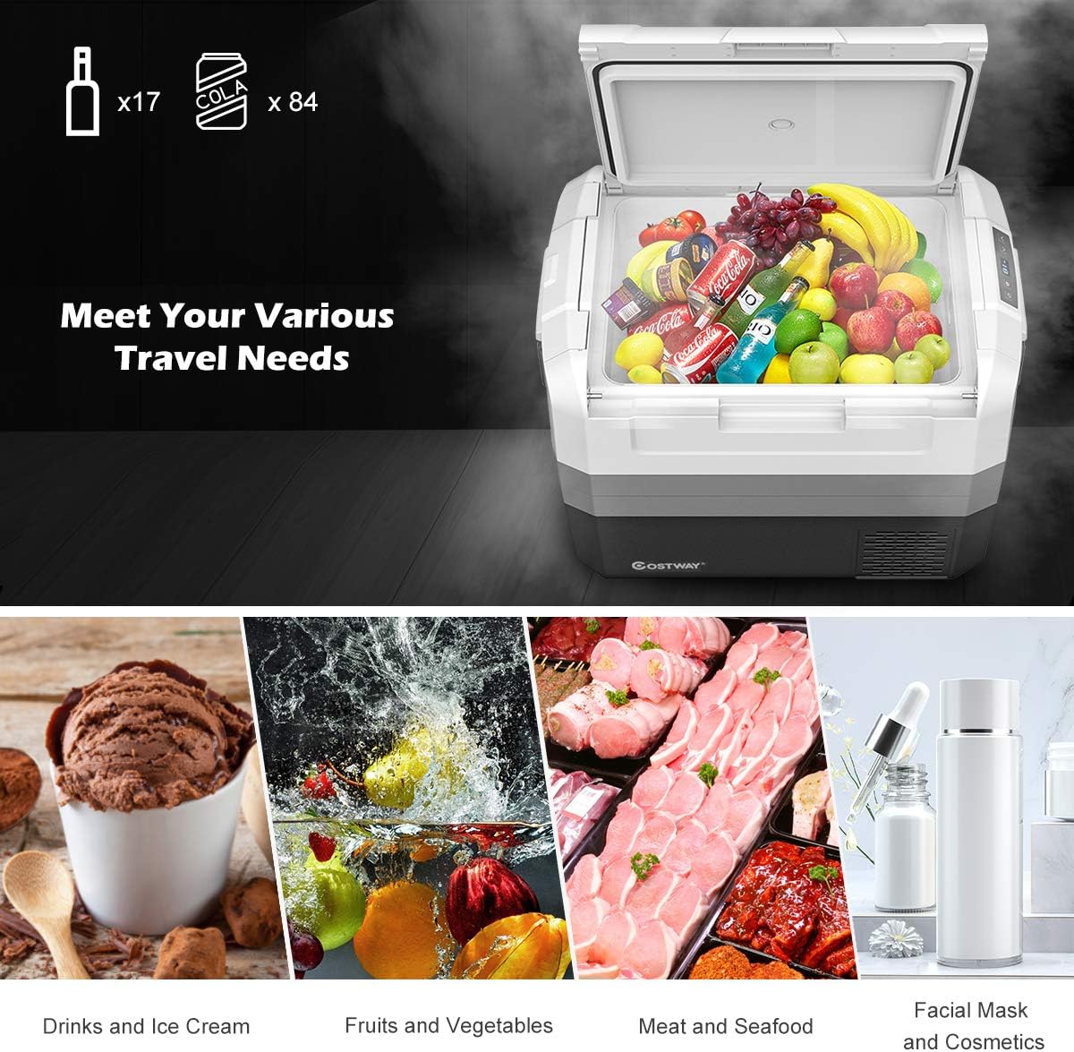 58-Quart Compressor Car Refrigerator W53867