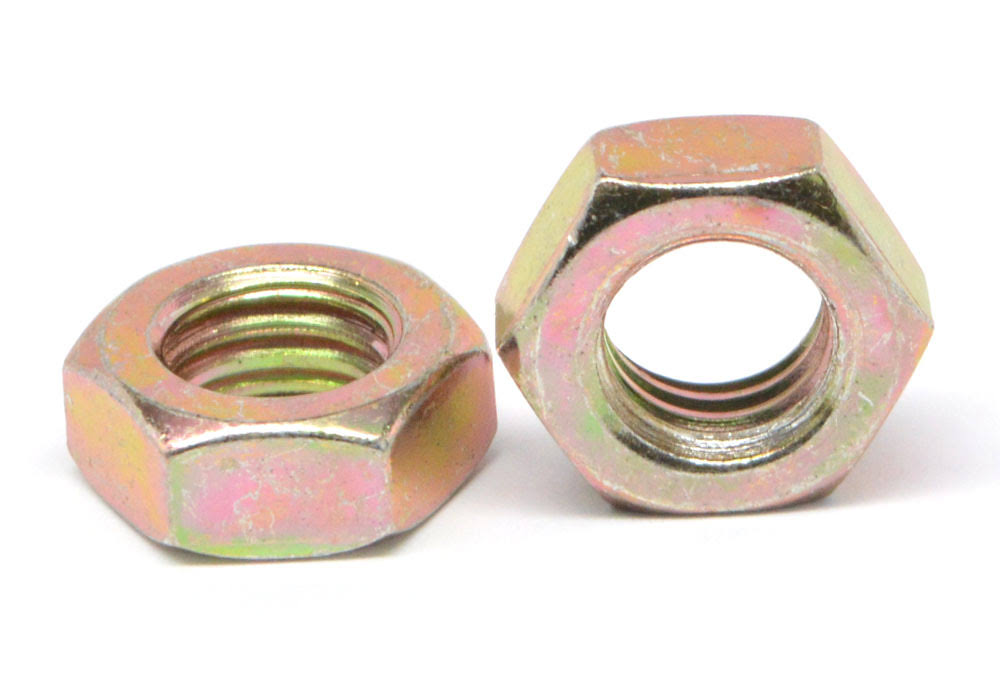 #4-40 x 3/16 x 1/16 Coarse Thread Hex Machine Screw Nut Low Carbon Steel Yellow Zinc Plated M551