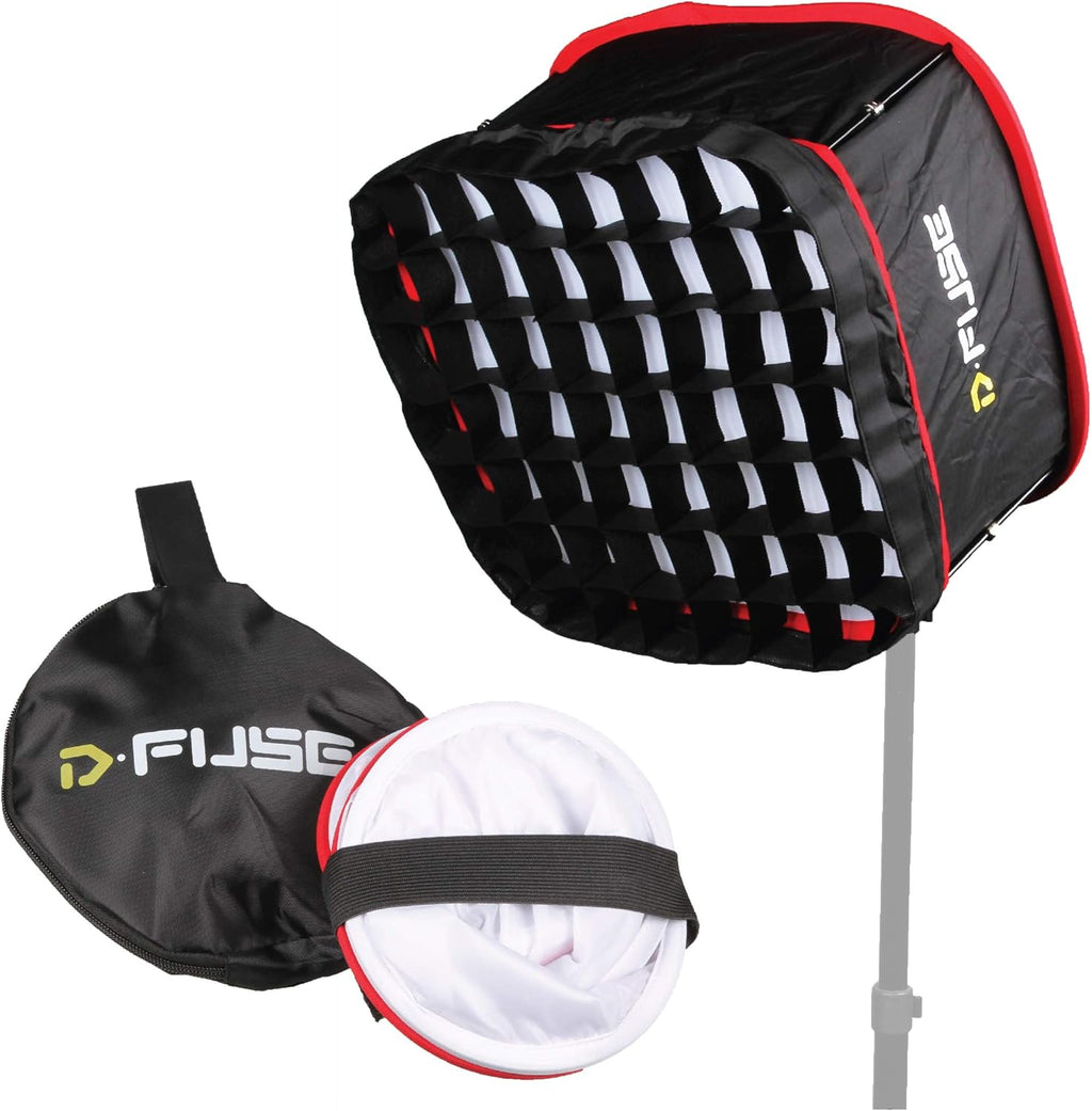 Large LED Light Panel Softbox & Softbox Grid, 12"x12" Pack of 2 K934