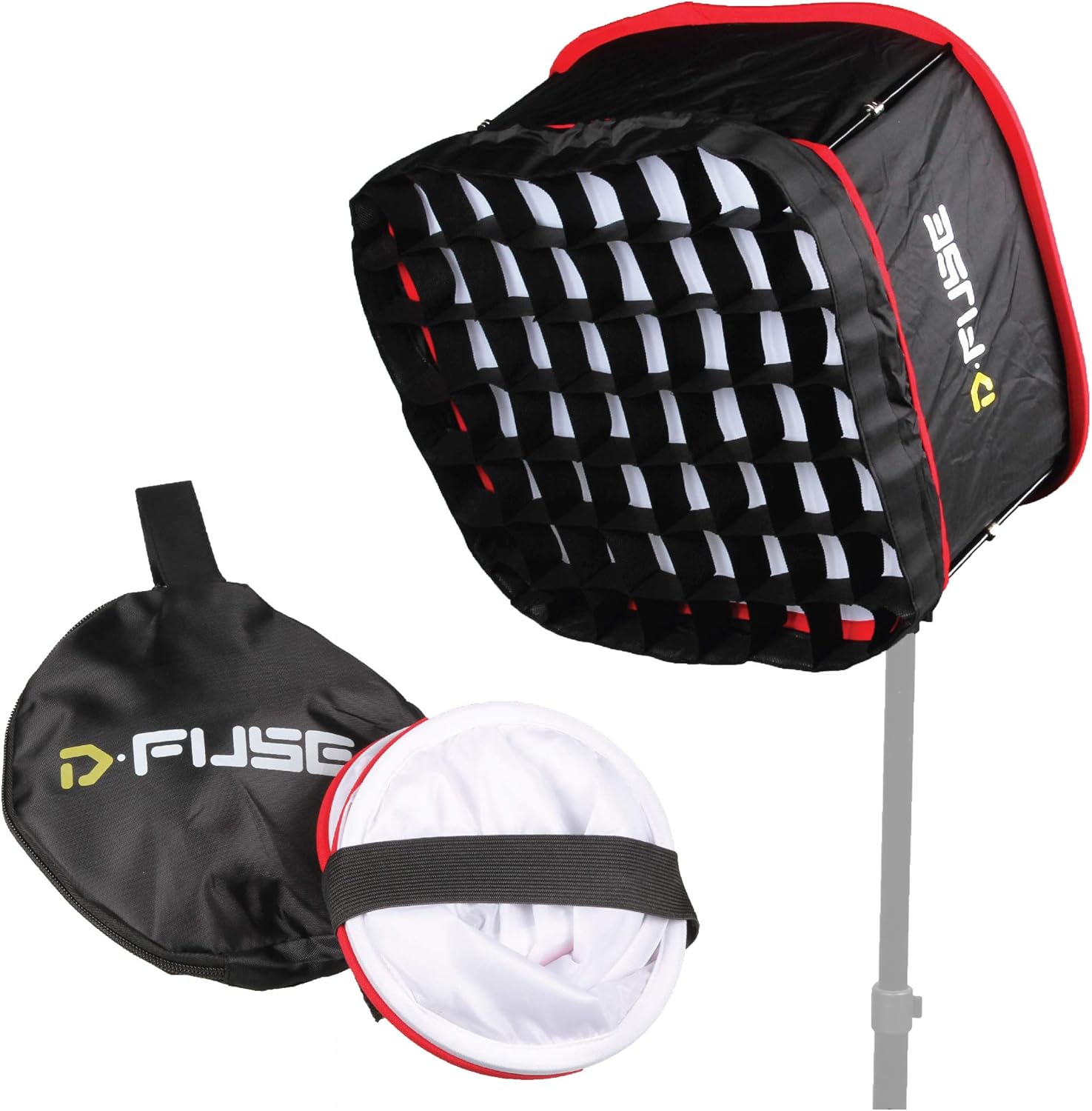 Large LED Light Panel Softbox & Softbox Grid, 12"x12" Pack of 2 K934