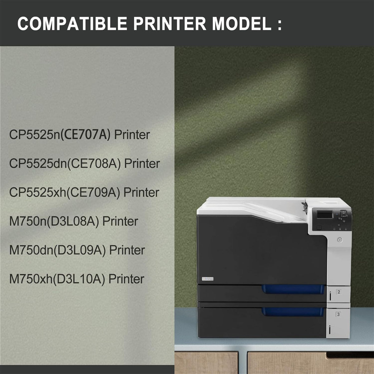 Compatible 650A CE271A Remanufactured Toner Cartridge for HP CP5525 M750 Printer (1 Pack, Cyan) H44079