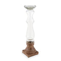 Glass & Wood Candlesticks O18544