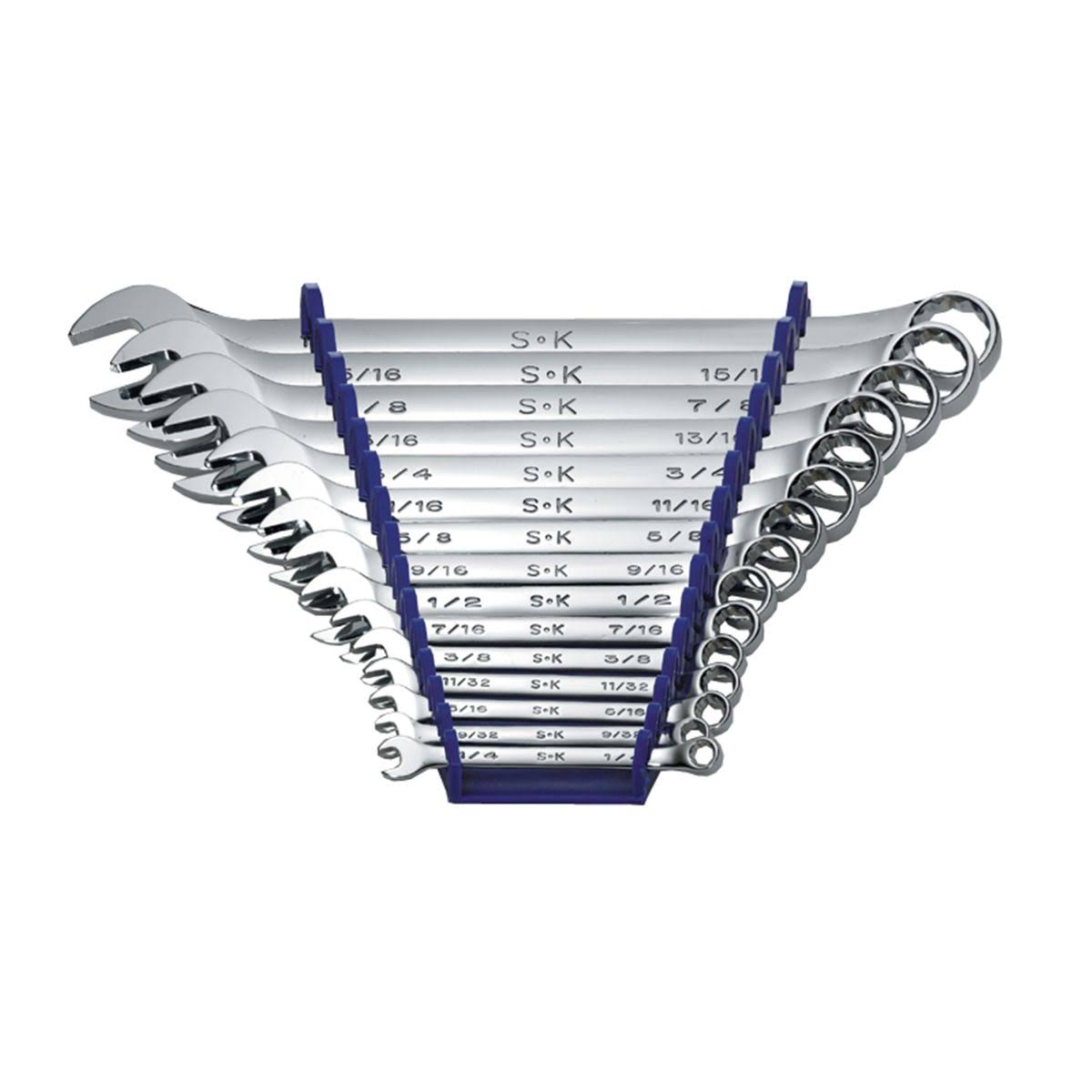 15 Piece Fractional Combination Wrench Set Y96352