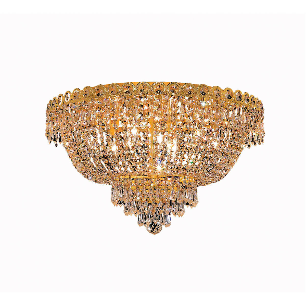 9 Light Gold Flush Mount Crystal W519498