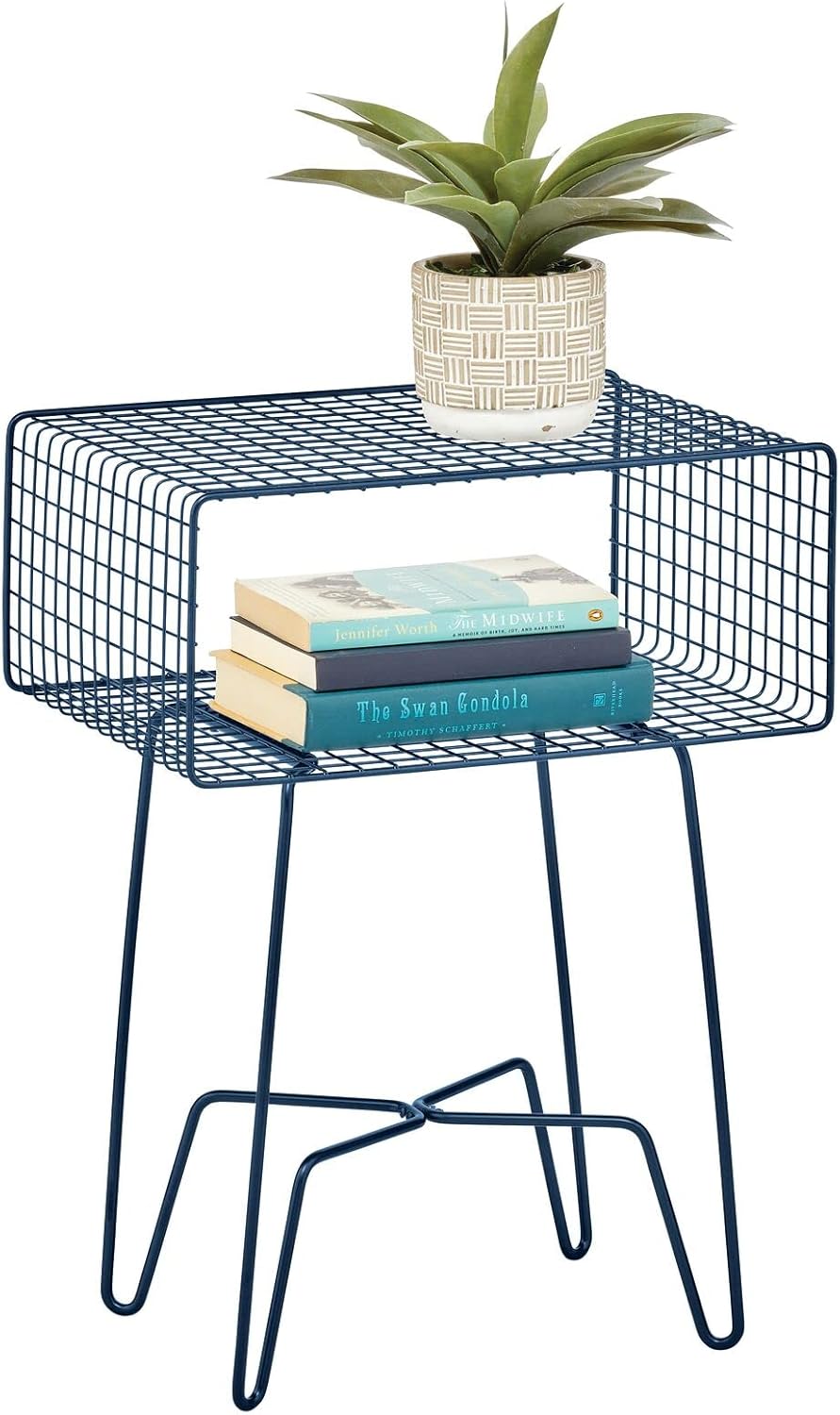 Industrial Side Table with Storage Shelf K2124