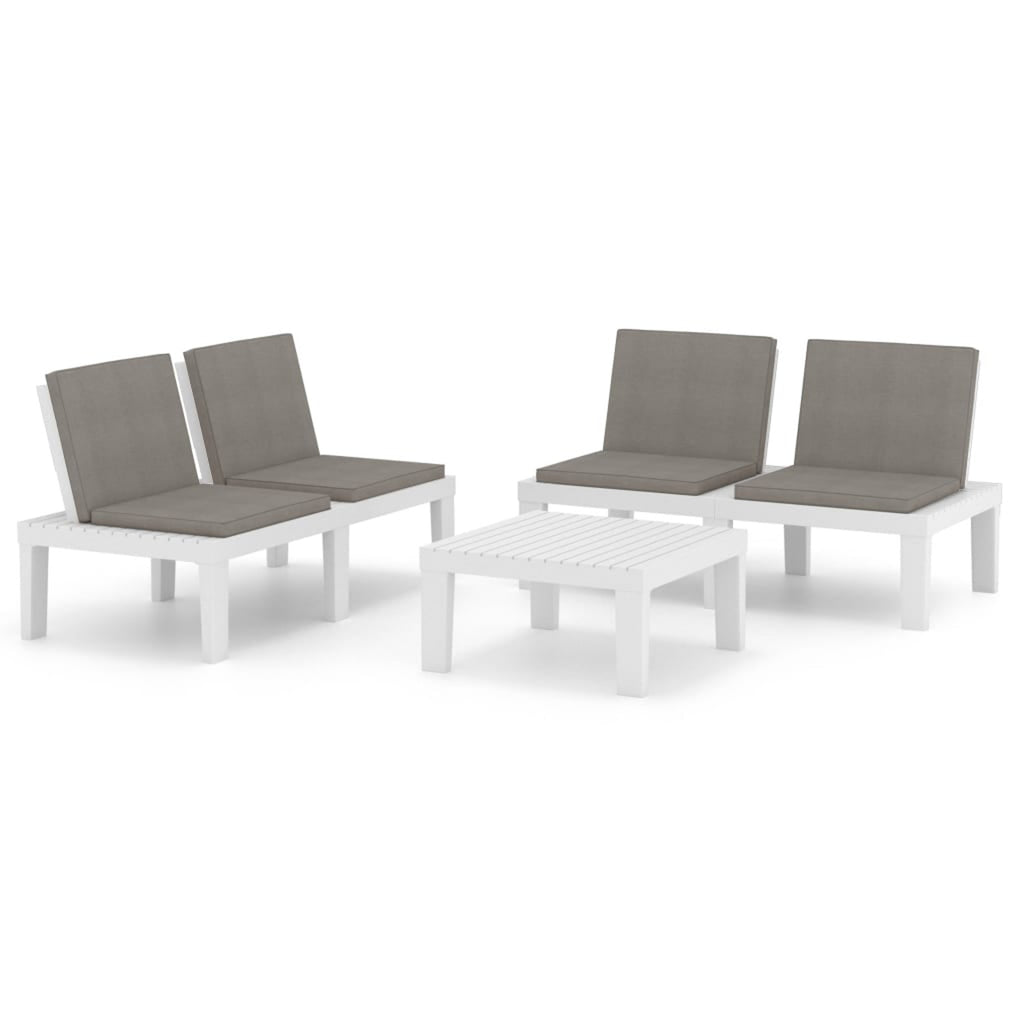 3 Piece Outdoor Patio Lounge Set with Anthracite Cushions, 2 Benches and Table G631