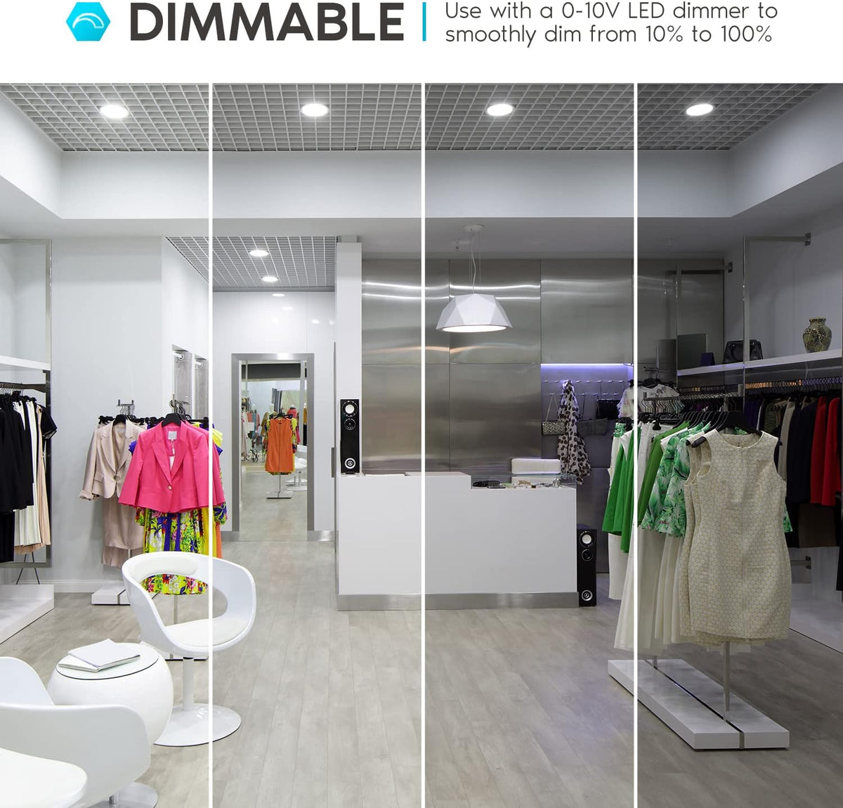 4 Inch LED Recessed Light, 3 Color Selectable 3000K-5000K, 6 Pack N24921
