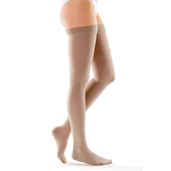 Beige Thigh High Compression Stockings Y64393
