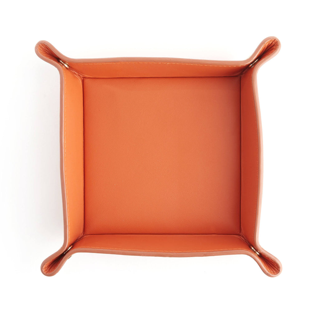 Orange Leather Valet Tray K858