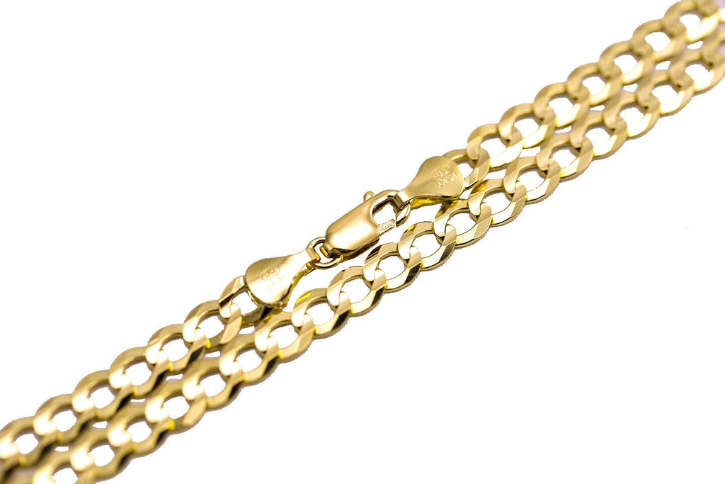14k Solid Yellow Gold Cuban Link Chain Necklace 22" D54569