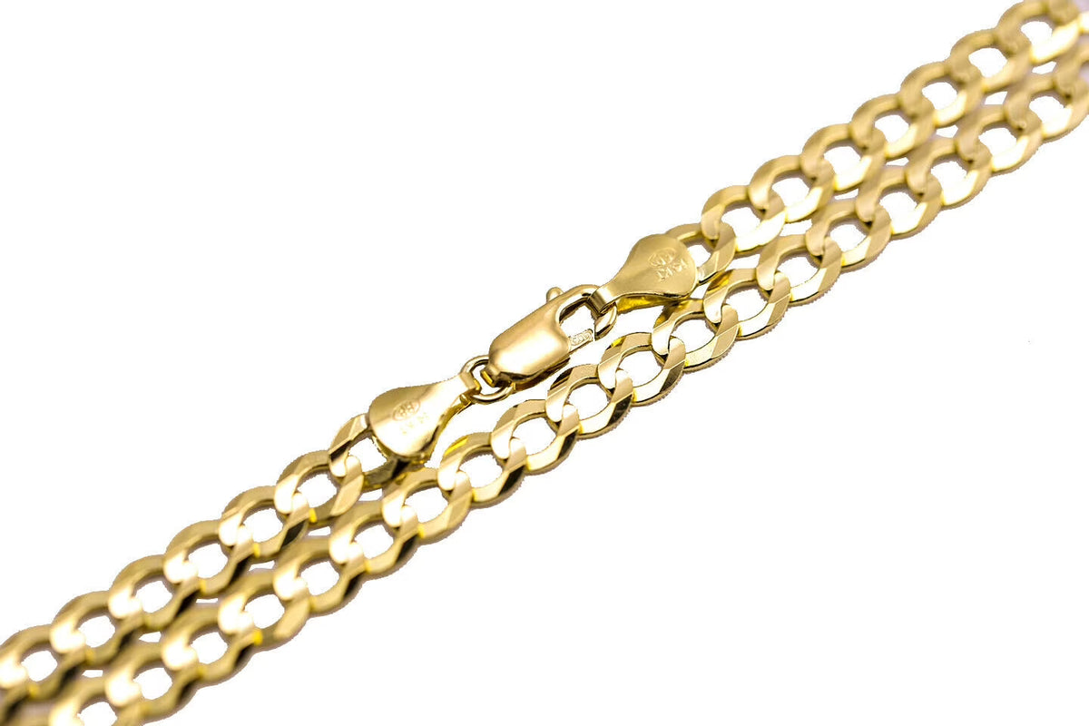 14k Solid Yellow Gold Cuban Link Chain Necklace 22" D54569