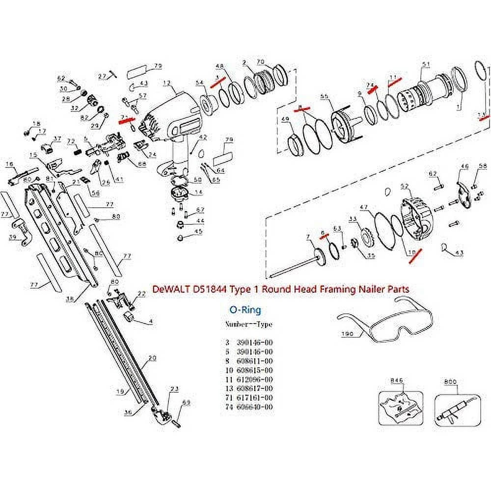 O-Ring Rebuild Kit for Framing Nailer A54810