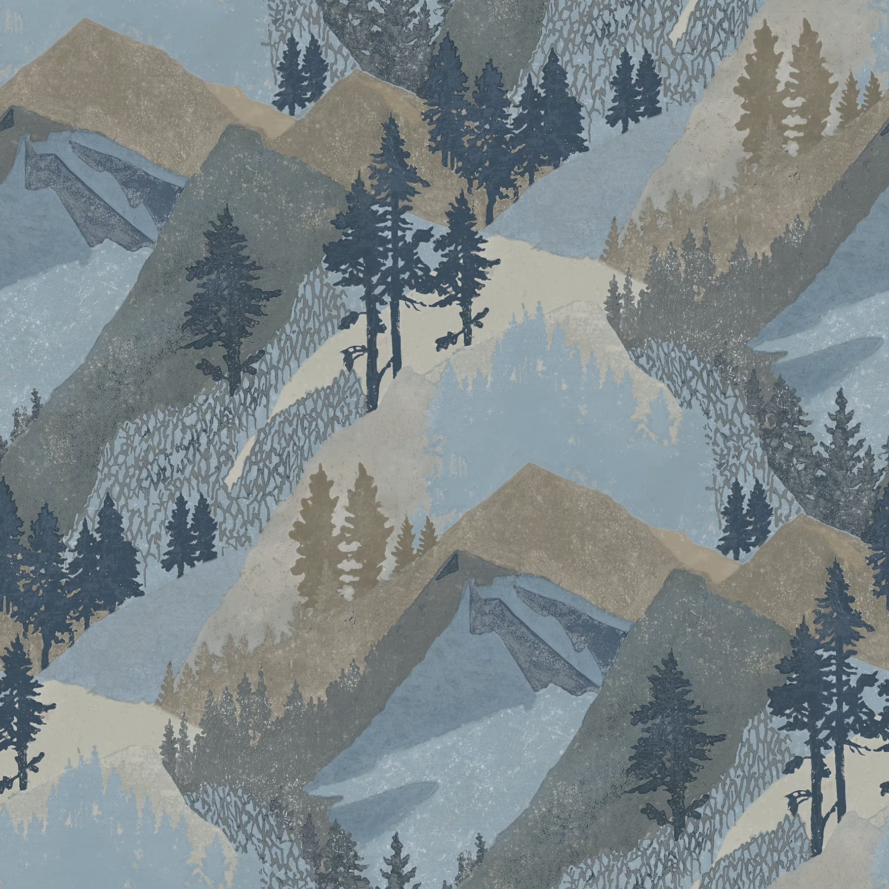 Blue Mountains Wallpaper, 20.5-in by 33-ft, 56.38 sq. ft S340