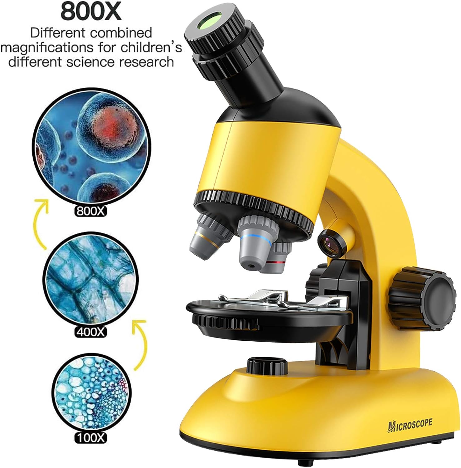 40X-1200X LED Microscope Kit with Slides H664