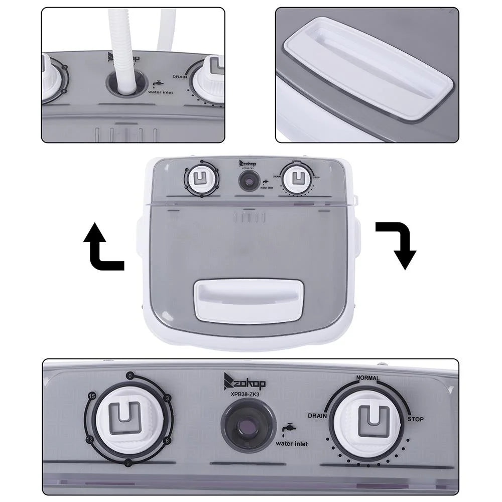 10lbs Portable Mini Washing Machine with Drain Pump T503152