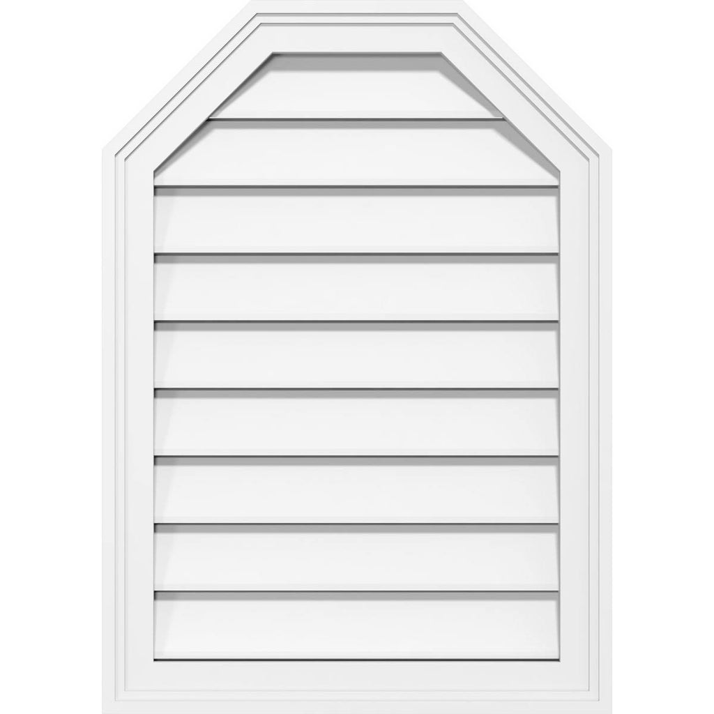 34x22W x 20x22H Octagonal Top Surface Mount PVC Gable Vent H39860