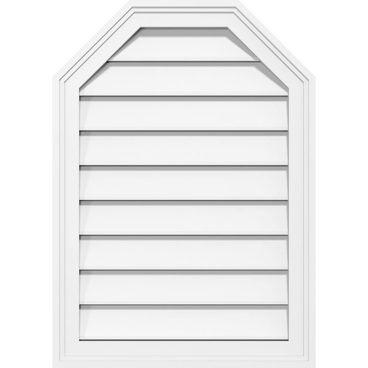 34x22W x 20x22H Octagonal Top Surface Mount PVC Gable Vent H39860