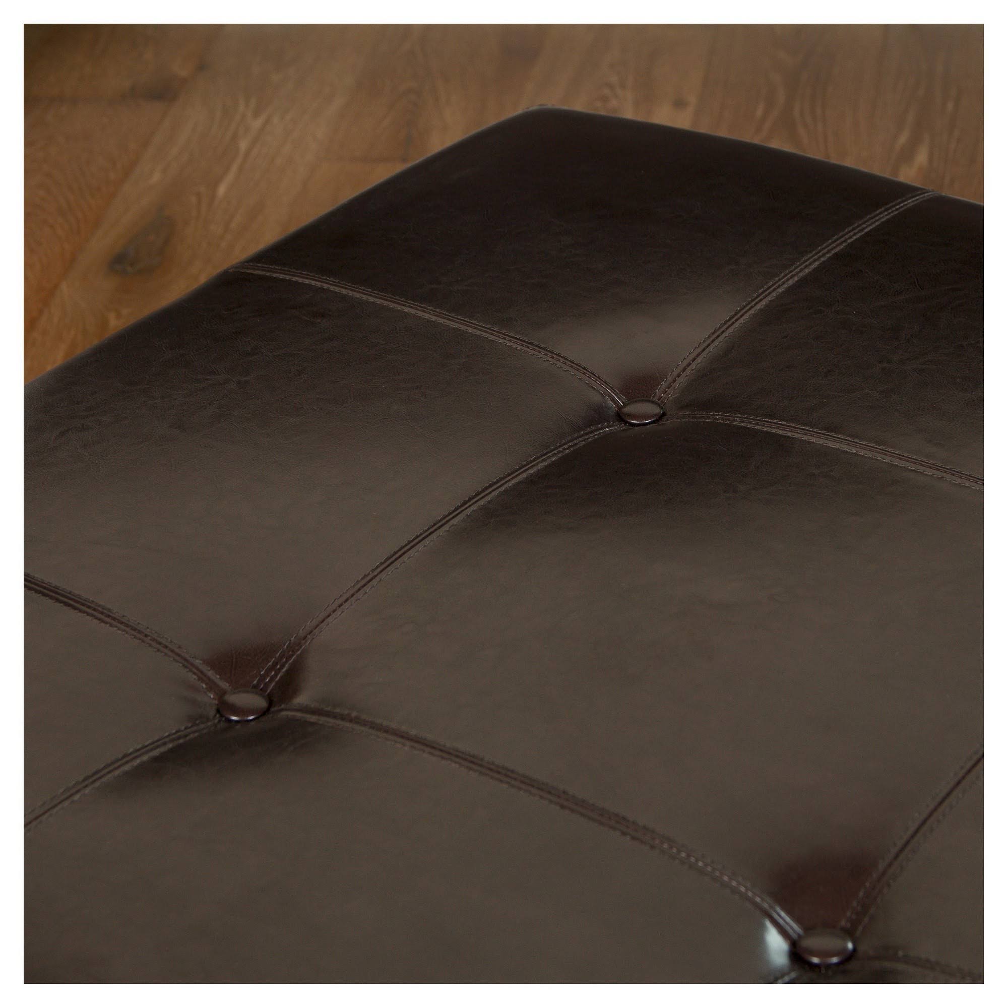 Espresso Leather Ottoman V5252
