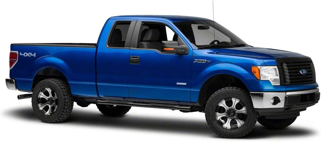 4-Inch Oval Straight End Side Step Bars; Gloss Black H183912