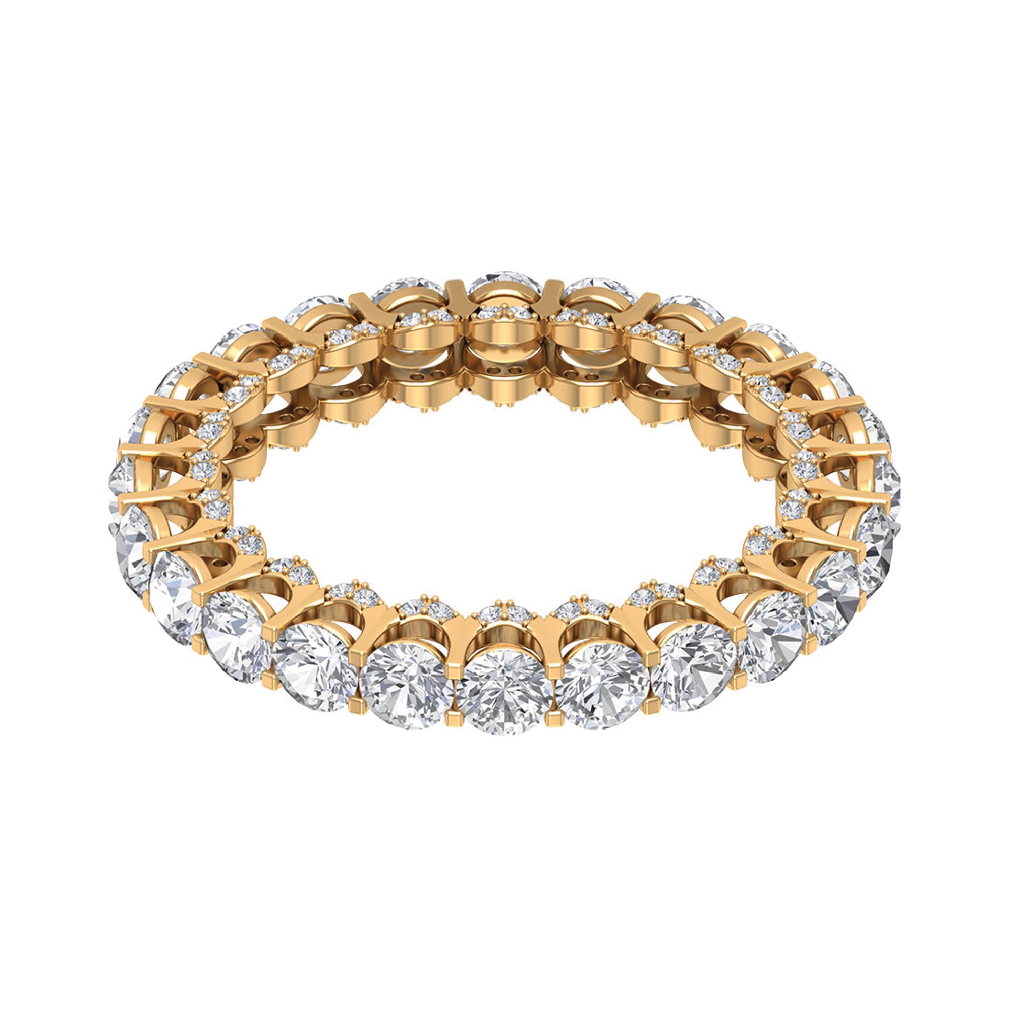14K Yellow Gold Moissanite Eternity Ring A7933
