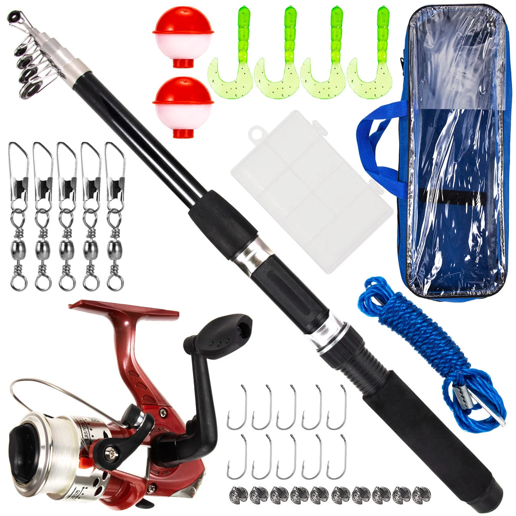 Telescopic Fishing Rod and Reel Combo with Carry Case 36pcs Fishing Tackle Set O7529