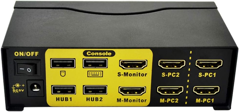 Kvm Switch Dual Monitor HDMI 2 Port USB 2.0 Hub 4k@30Hz N356492