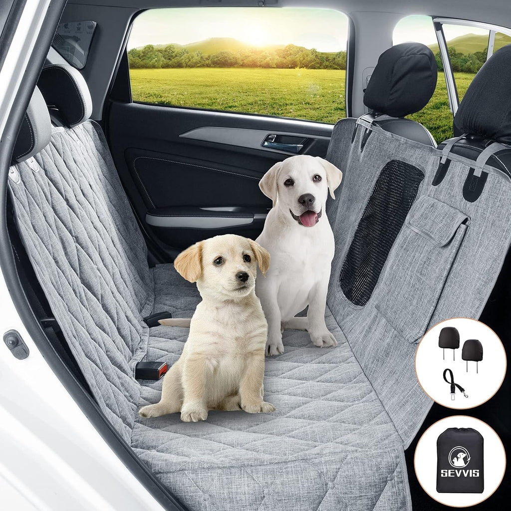 Gray Pack of 2 Waterproof Dog Car Hammock S50532