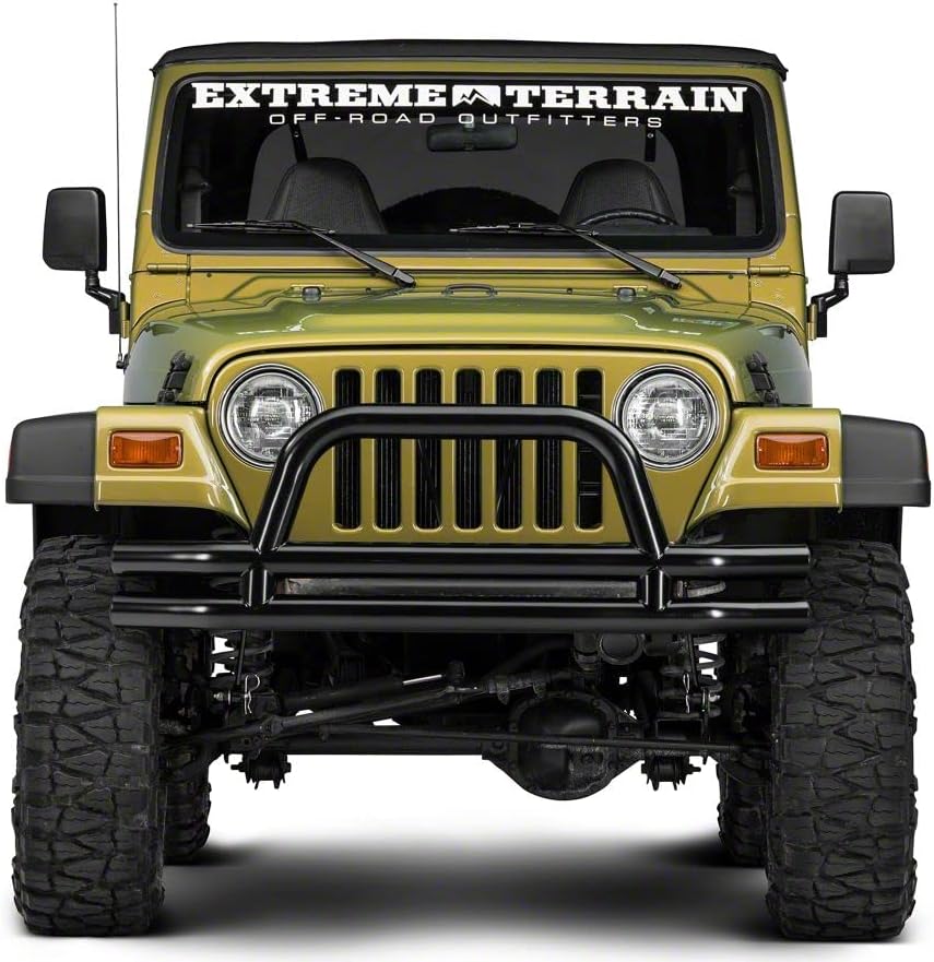 Gloss Black Double Tubular Front Bumper with Classic Over-Rider Hoop Y75237