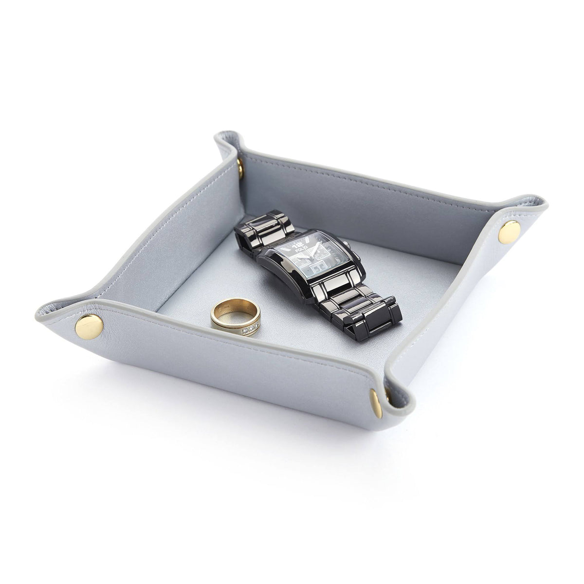 Orange Leather Valet Tray K858