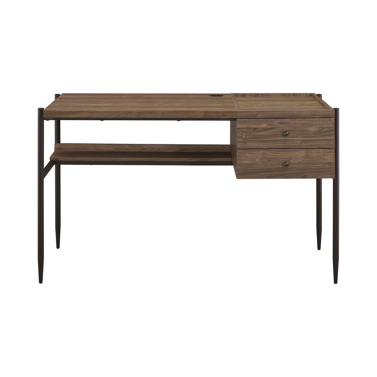 Industrial Aged Walnut and Black Bookcase U30258
