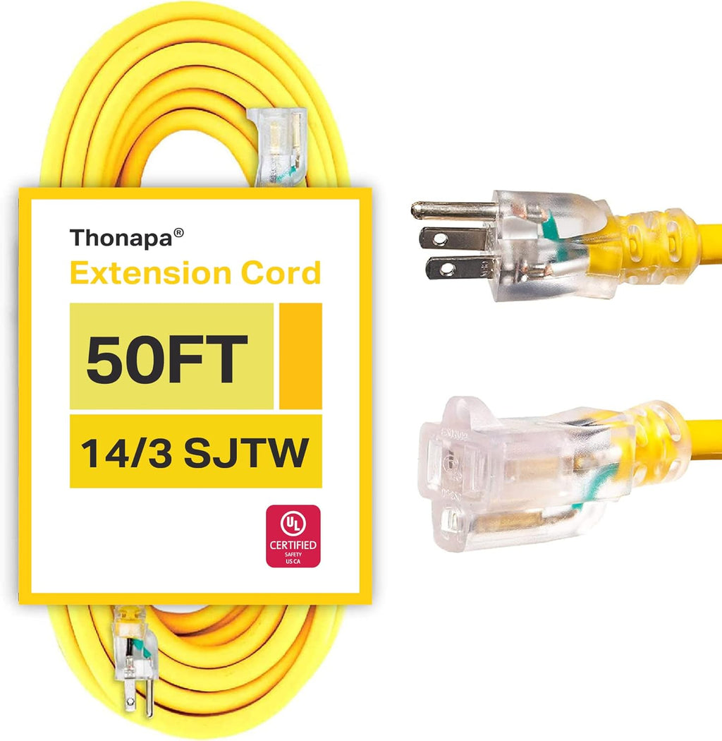 Yellow 25 Ft Heavy Duty Outdoor Extension Cord H241
